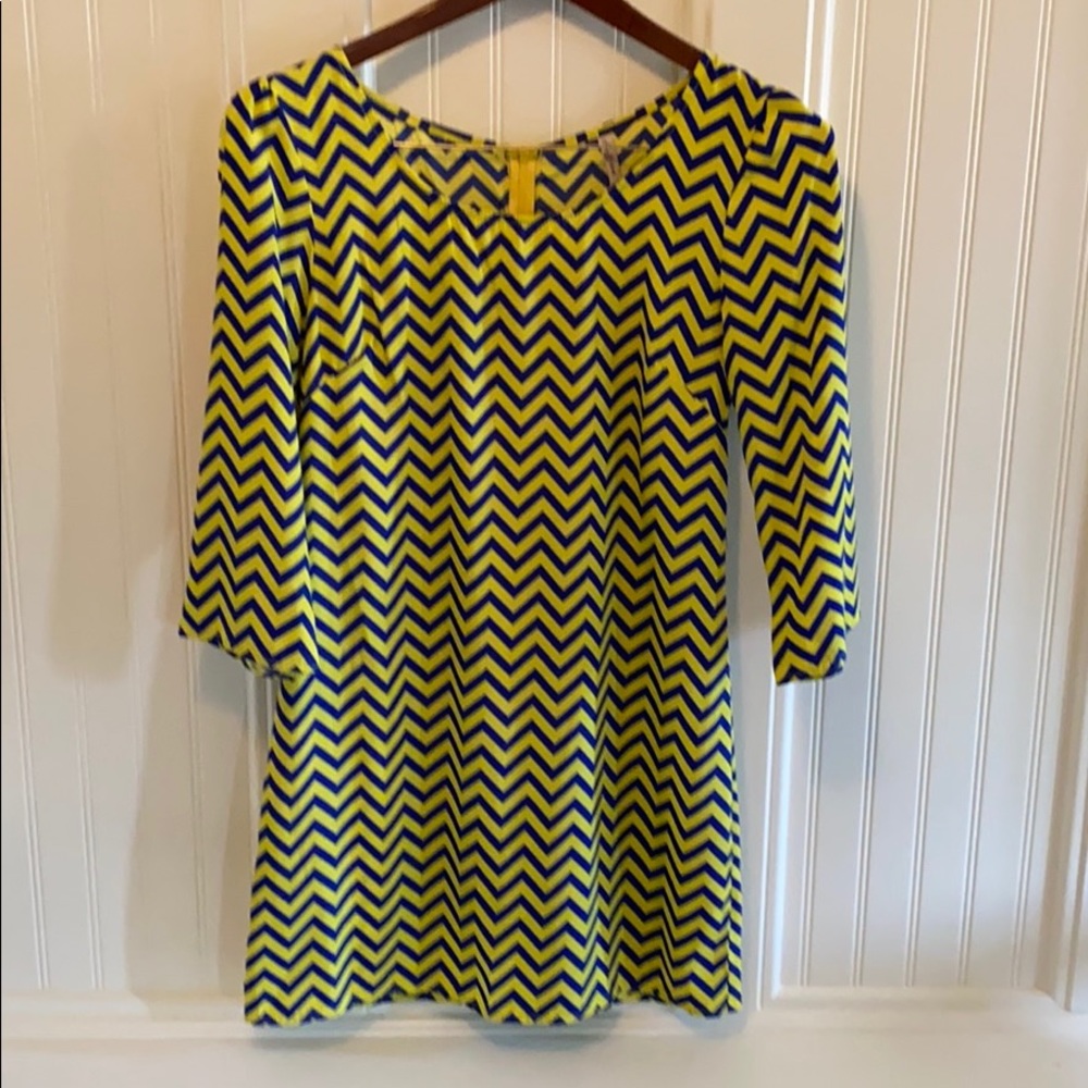 ❤️Auditions Navy and Yellow dress Size 5 to a 6